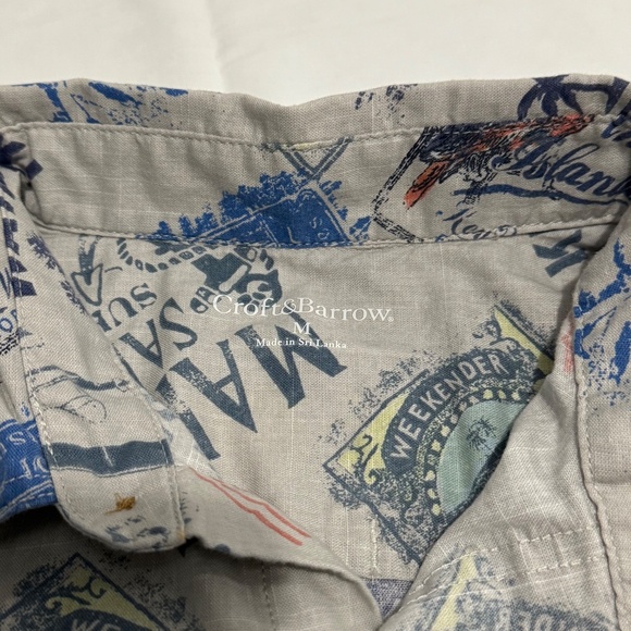 croft and barrow button polo shirt with stamp design about Florida, Hawaii - Picture 4 of 6